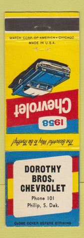 Matchbook Cover - 1958 Chevrolet Dorothy Bros Philip SD