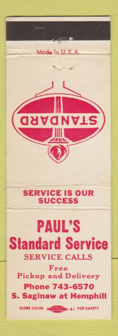 Matchbook Cover - Paul's Standard oil gas