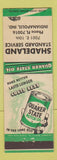 Matchbook Cover - Quaker State oil Shadeland Standard gas Indianapolis IN