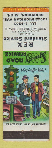 Matchbook Cover - Rex Standard oil gas Dearborn MI