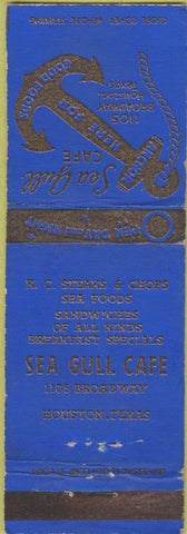 Matchbook Cover - Sea Gull Cafe Houston TX
