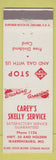 Matchbook Cover - Carey's Skelly oil gas Warrensburg MO