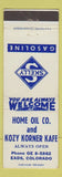 Matchbook Cover - Home Oil Skell gas Kozy Korner Kafe Eads Colorado