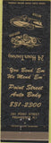 Matchbook Cover - Point Street Auto Body Providence RI