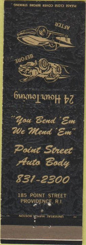 Matchbook Cover - Point Street Auto Body Providence RI