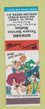 Matchbook Cover - Howard's Texaco oil gas Bowling Green KY hillbilly