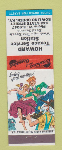 Matchbook Cover - Howard's Texaco oil gas Bowling Green KY hillbilly