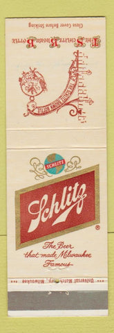 Matchbook Cover - Schlitz Beer Brown Bottle Milwaukee WI