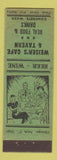 Matchbook Cover - Weiser's Cafe and Tavern Concrete WA