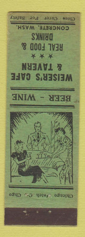 Matchbook Cover - Weiser's Cafe and Tavern Concrete WA
