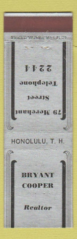 Matchbook Cover - Bryant Cooper Real Estate Honolulu TH Hawaii CROWN