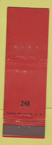 Matchbook Cover - 248 Crown Match Los Angeles CA WEAR
