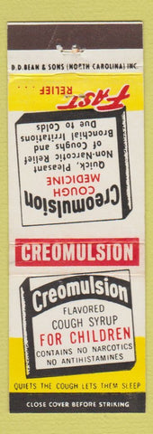Matchbook Cover - Creomulsion Cough Syrup DD Bean
