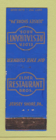 Matchbook Cover - Elder Bros Restaurant Jersey Shore PA WEAR