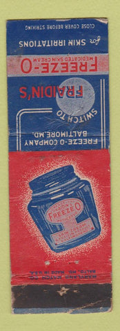 Matchbook Cover - Fraidin's Freeze O Skin Cream POOR