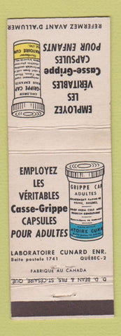 Matchbook Cover - Casse Grippe Medicine Drug QC