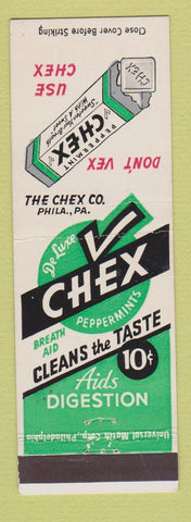 Matchbook Cover - Chex Gum Philadelphia PA