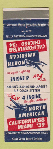 Matchbook Cover - North American Airlines Douglas Planes