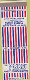 Matchbook Cover - President of Minneapolis MN