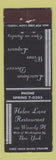 Matchbook Cover - Helen Lane Restaurant New York City Federal