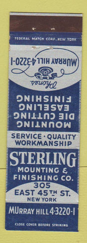 Matchbook Cover - Sterling Mounting & Finishing New York City Federal