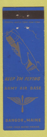 Matchbook Cover - Army Air Base Bangor ME Federal WWII