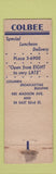Matchbook Cover - Colbee Restaurant New York City Federal WEAR