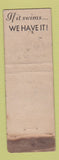 Matchbook Cover - American Dutch Henry Pittsburgh PA Federal WORN