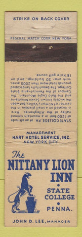 Matchbook Cover - Nittany Lion Inn State College PA Federal