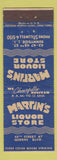 Matchbook Cover - Martin's Liquor Store Sunnyside LI NY Federal