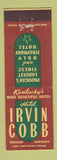 Matchbook Cover - Hotel Irvin Cobb Paducah KY Federal