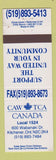 Matchbook Cover - CAW TCA Canada Union Kitchener ON