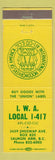 Matchbook Cover - IWA Union Woodworkers Salmon Arm BC