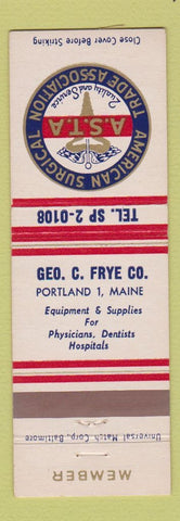 Matchbook Cover - American Surgical Trade Association Portland ME Geo Frye