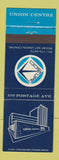 Matchbook Cover - Union Centre Winnipeg MB #2