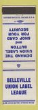 Matchbook Cover - Belleville Union Label League IL