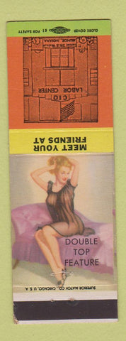 Matchbook Cover - Labor Center Muncie IN union pinup