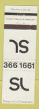 Matchbook Cover - Sherman Laws Design Art Photography Canada