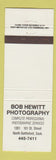 Matchbook Cover - Bob Hewitt Photography North Battleford SK