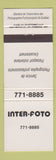 Matchbook Cover - Inter Foto Photography QC