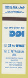 Matchbook Cover - MC Petroleum Maple Creek SK