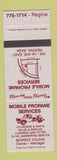 Matchbook Cover - Mobile Propane Services Regina SK