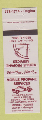 Matchbook Cover - Mobile Propane Services Regina SK