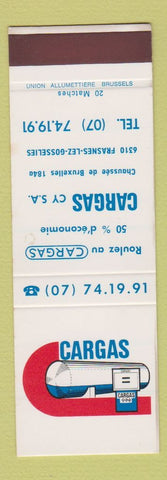 Matchbook Cover - Cargas Propane Belgium Brussels SAMPLE