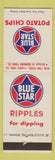 Matchbook Cover - Blue Star Potato Chips Loves Park IL