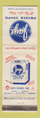 Matchbook Cover - Jays Potato Chips Chicago IL DD Bean WEAR