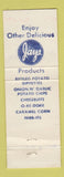 Matchbook Cover - Jays Potato Chips Chicago IL DD Bean WEAR