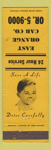 Matchbook Cover - East Orange Cab Taxi NJ