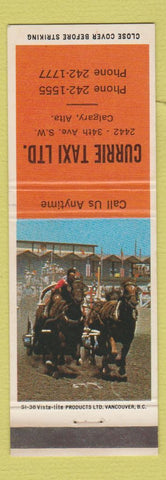 Matchbook Cover - Currie Taxi Calgary AB