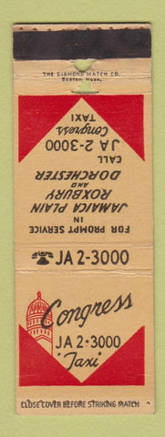 Matchbook Cover - Congress Taxi Roxbury Dorchester MA WORN